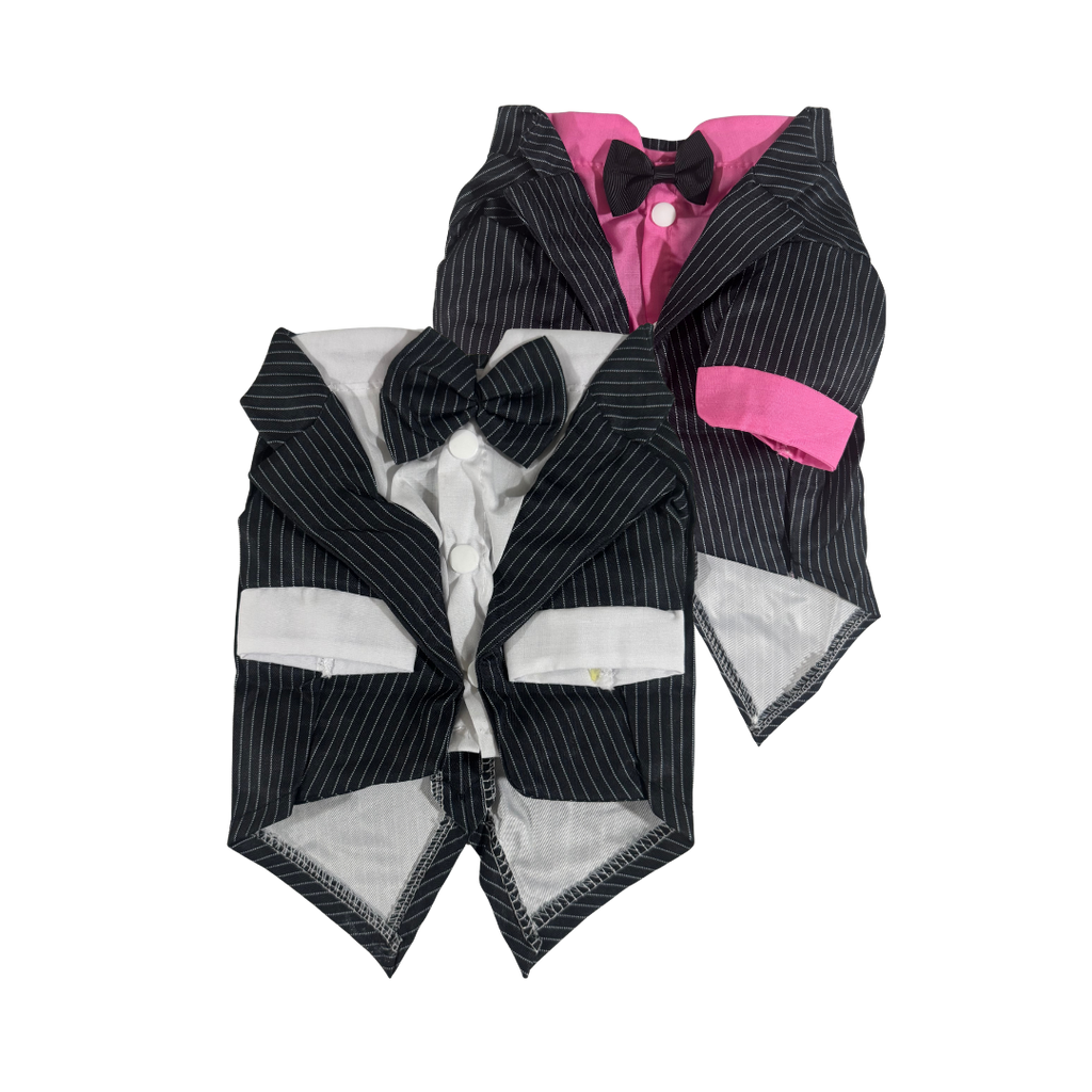 Gentleman & Lady Pinstripe Pet Tuxedo Set